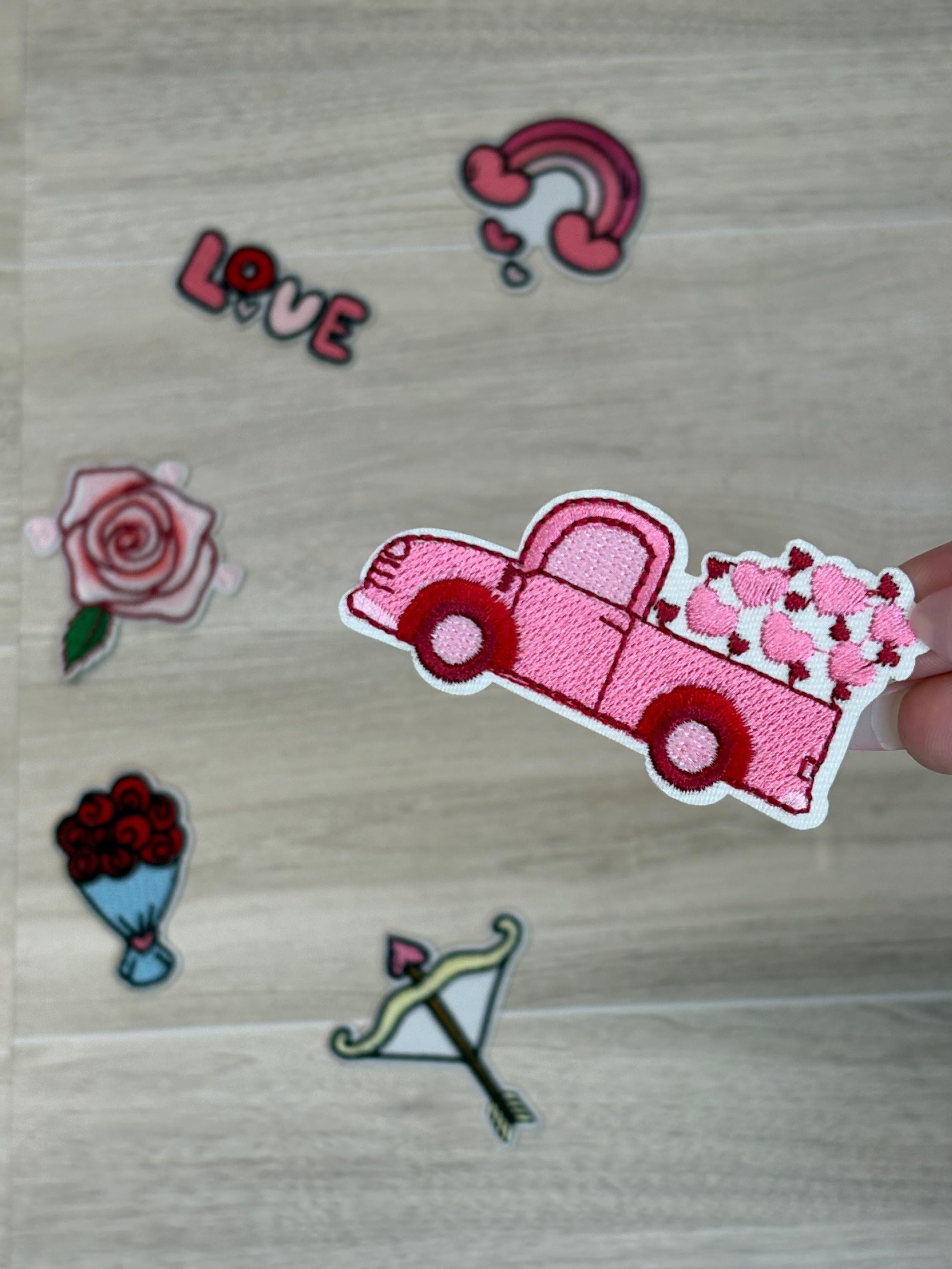 Valentine’s Day Patch Set of 6 | Cute Embroidery Iron-On Appliques (2.5–3”)