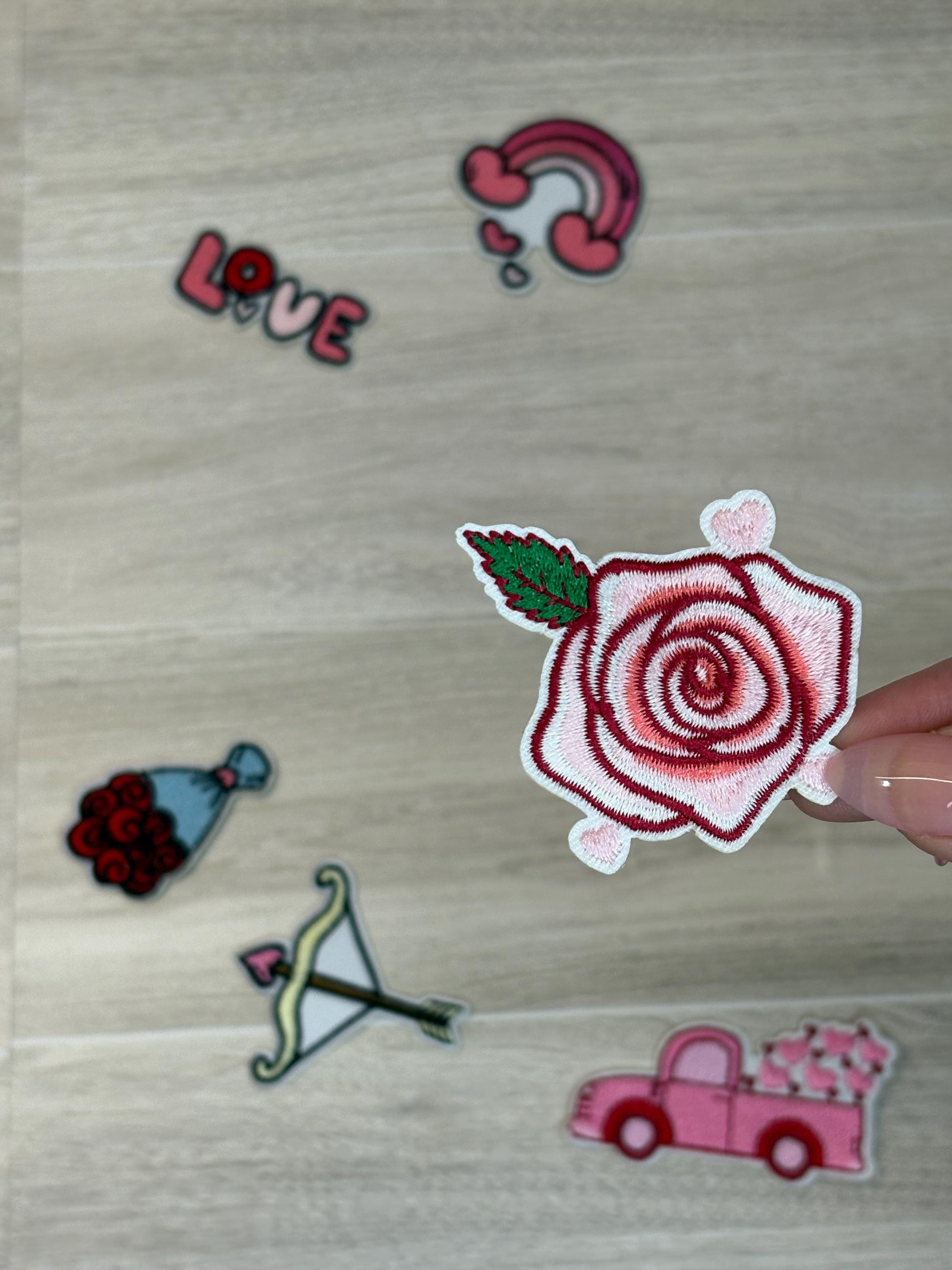 Valentine’s Day Patch Set of 6 | Cute Embroidery Iron-On Appliques (2.5–3”)