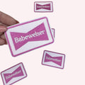 Babe Embroidered Iron On Patch: Funny Girly Drink Design