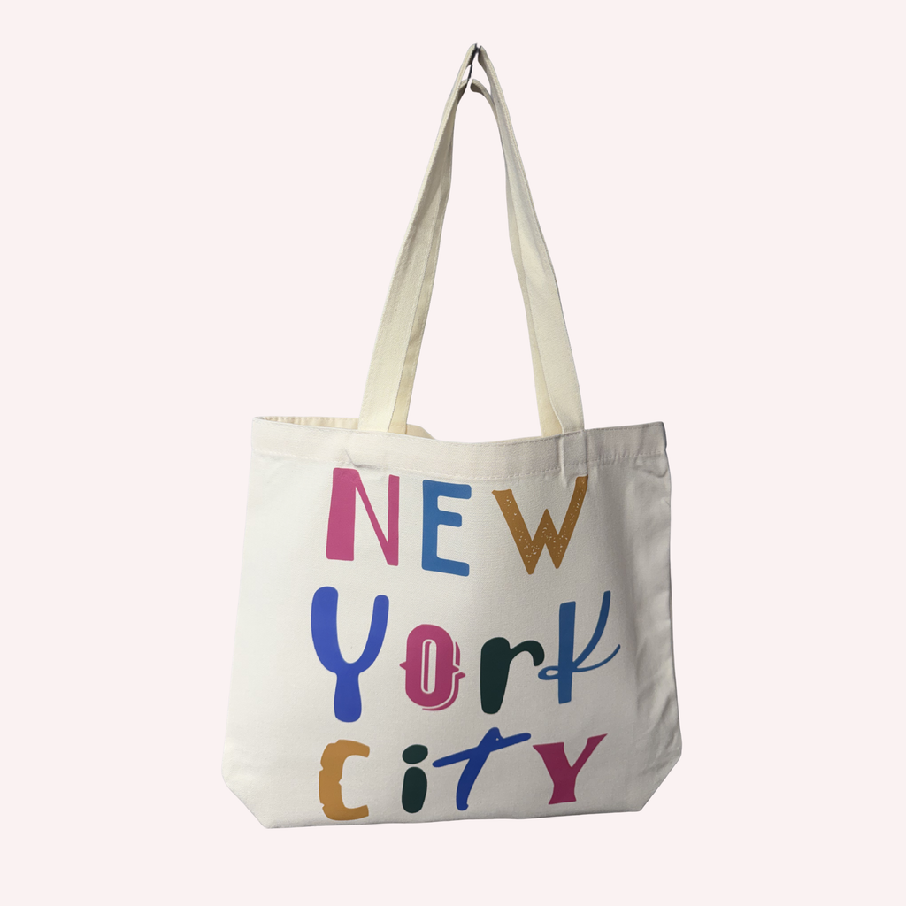 New York City Typography Canvas Tote Bag | Original Design