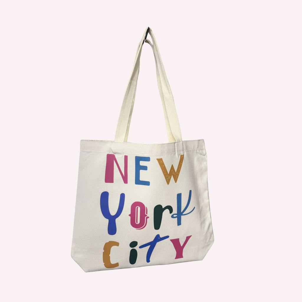 New York City Typography Canvas Tote Bag | Original Design