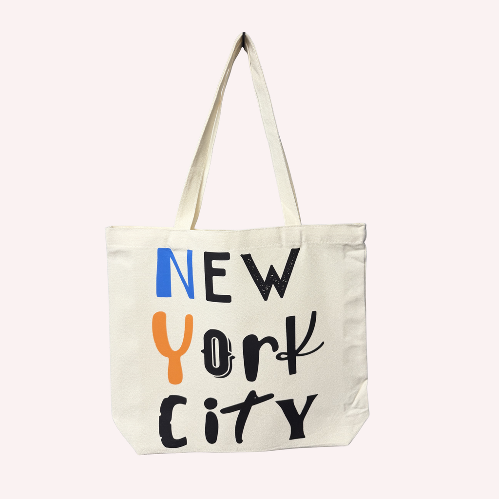 New York City Typography Canvas Tote Bag | Original Design