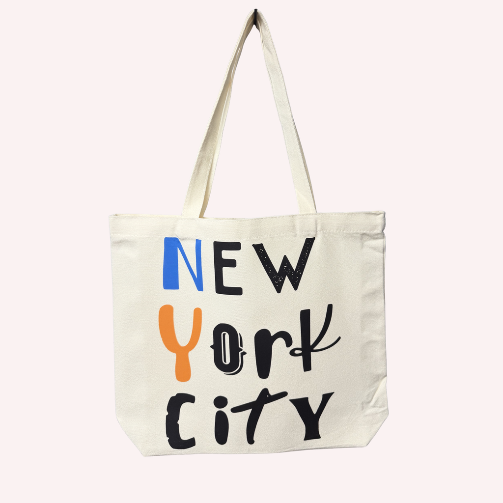 New York City Typography Canvas Tote Bag | Original Design
