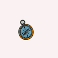 Compass Iron-On Patch – Light Blue with Orange Rim (2.5”)