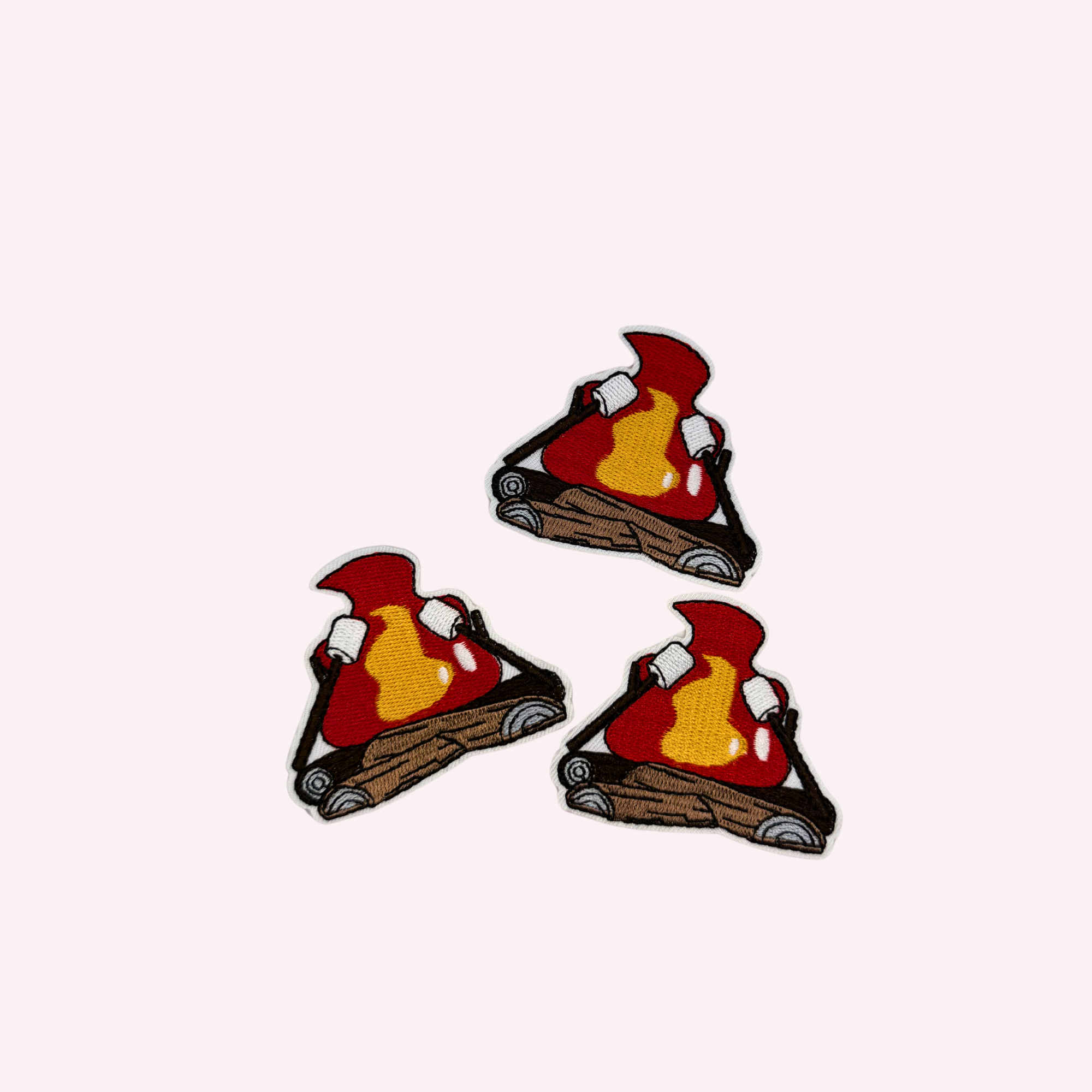 Campfire Iron-On Patch – Cozy Fire with Roasting Marshmallows (2.5”