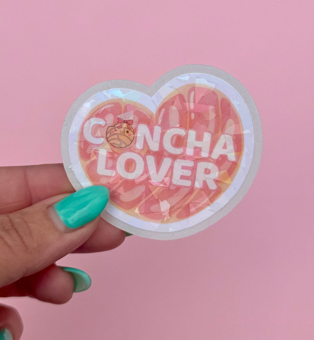 Concha Lover Sticker | Mexican Pan Dulce Holographic Vinyl Sticker | Cute Food Water-resistant Decal | Bakery Lover Sticker