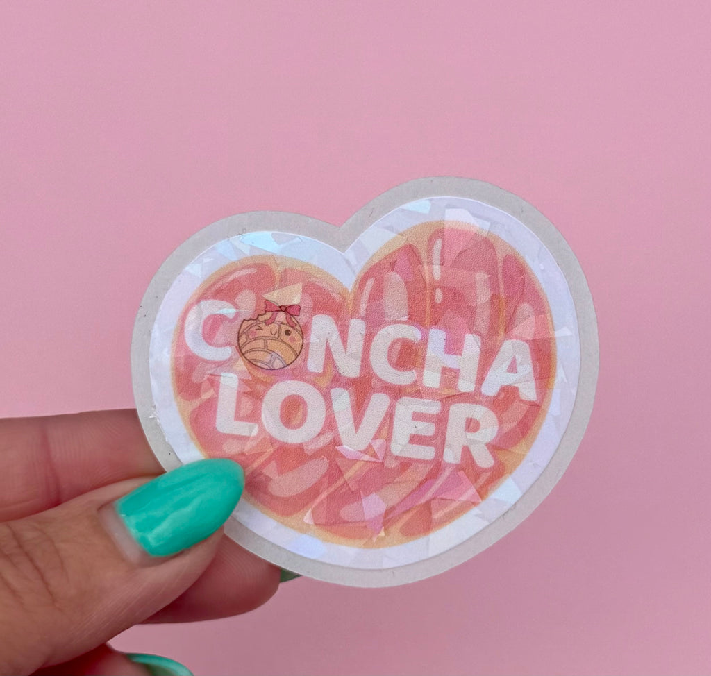 Concha Lover Sticker | Mexican Pan Dulce Holographic Vinyl Sticker | Cute Food Water-resistant Decal | Bakery Lover Sticker