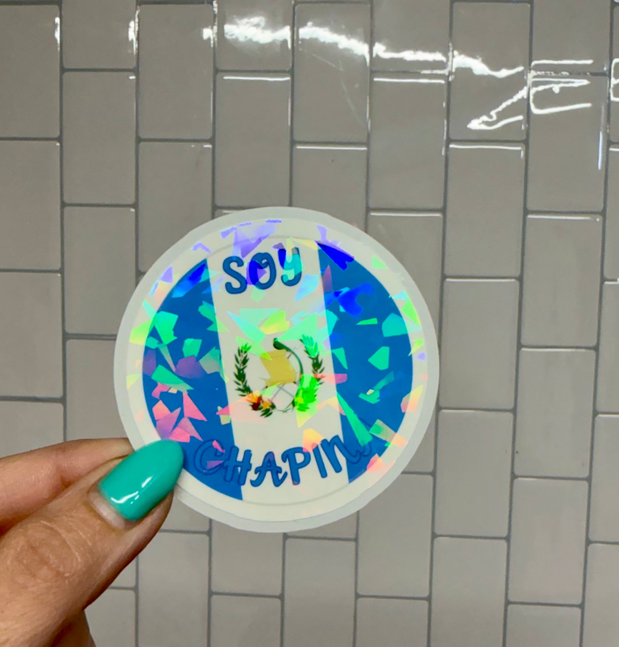 Chapina Soy Sticker | Guatemala Pride Holographic Vinyl Sticker | Water-resistant  Latina Decal | Guatemalan Culture Sticker