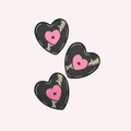 Heart Vinyl Record Embroidered Patch | Pink Heart Center Iron-On Patch | Cute Retro Aesthetic Music Patch | 3 Inch Love Music Applique