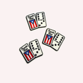 Puerto Rican Flag & Domino Dice Embroidered Patch | Cultural Game Night Iron-On Patch | 2 Piece Set | 3 Inch Statement Applique