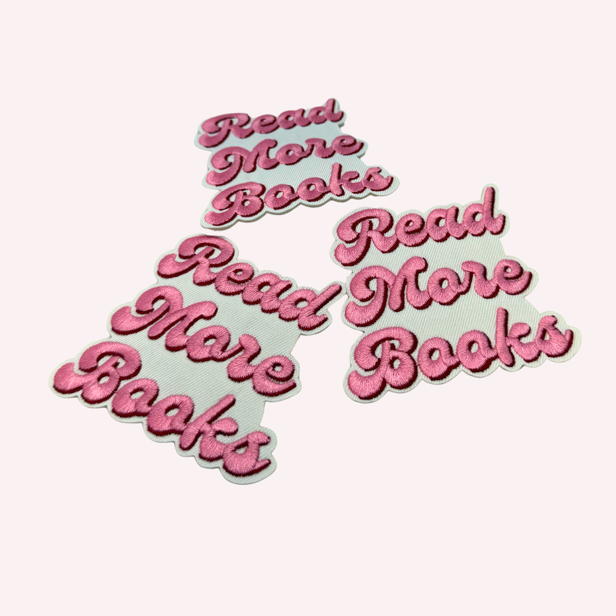 Read More Books Iron On Patch | Pink Book Lover Patch | Cute Reading Patch | Bibliophile Gift | Reader Accessory | Book Club Gift | Bookish Patch