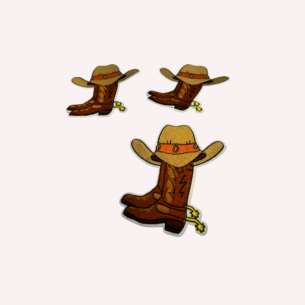 Cowboy Boots Iron On Patch | Western Boot & Hat Patch | Cute Country Patch | Cowgirl Accessory | Western Iron On Patch