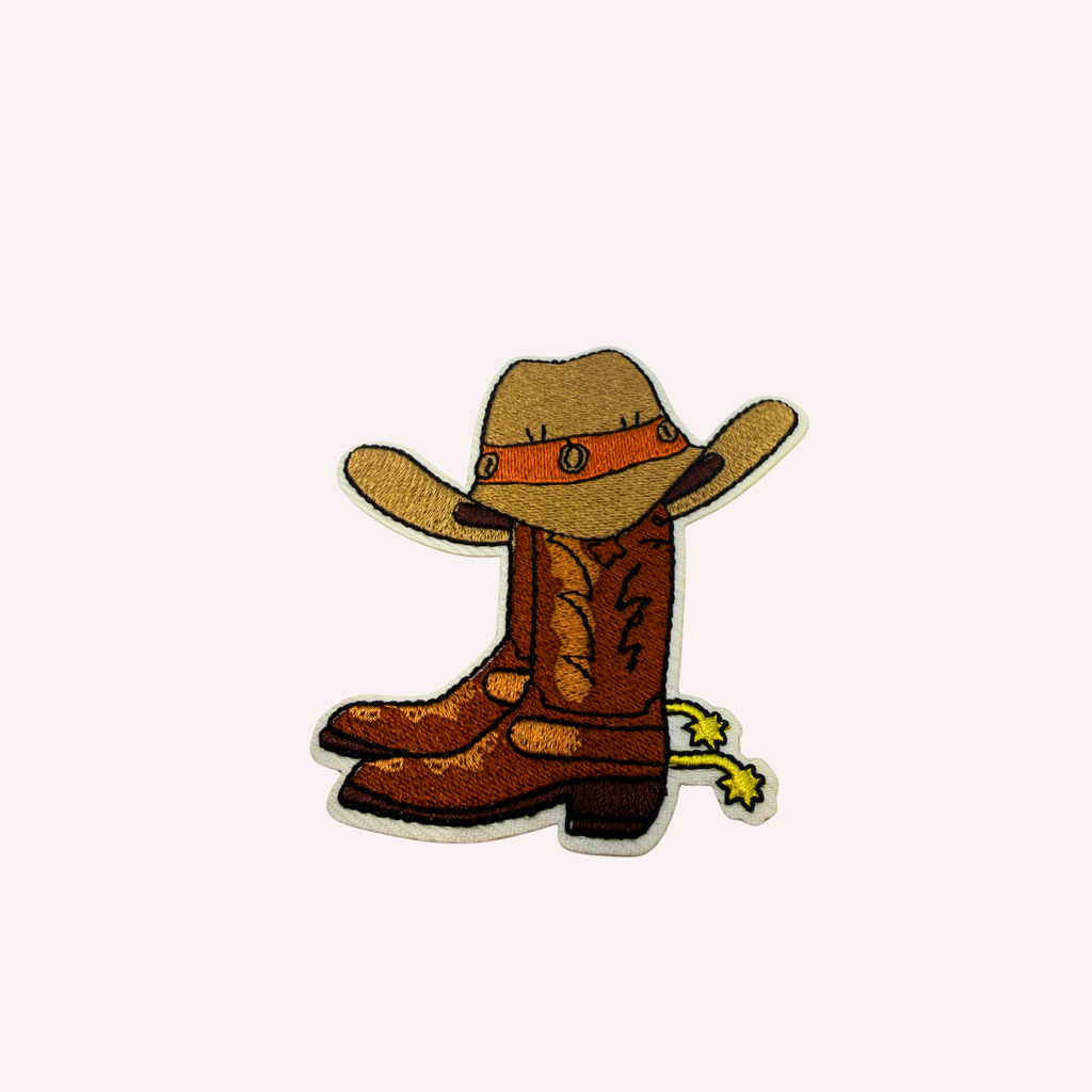 Cowboy Boots Iron On Patch | Western Boot & Hat Patch | Cute Country Patch | Cowgirl Accessory | Western Iron On Patch
