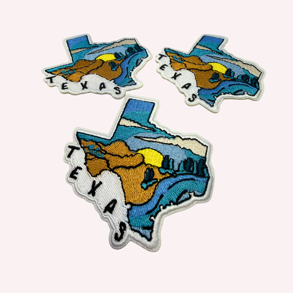 Texas State Iron On Patch | Scenic Texas Patch | Texas Souvenir Patch | Lone Star State Patch | Western Travel Patch | Texas Gift