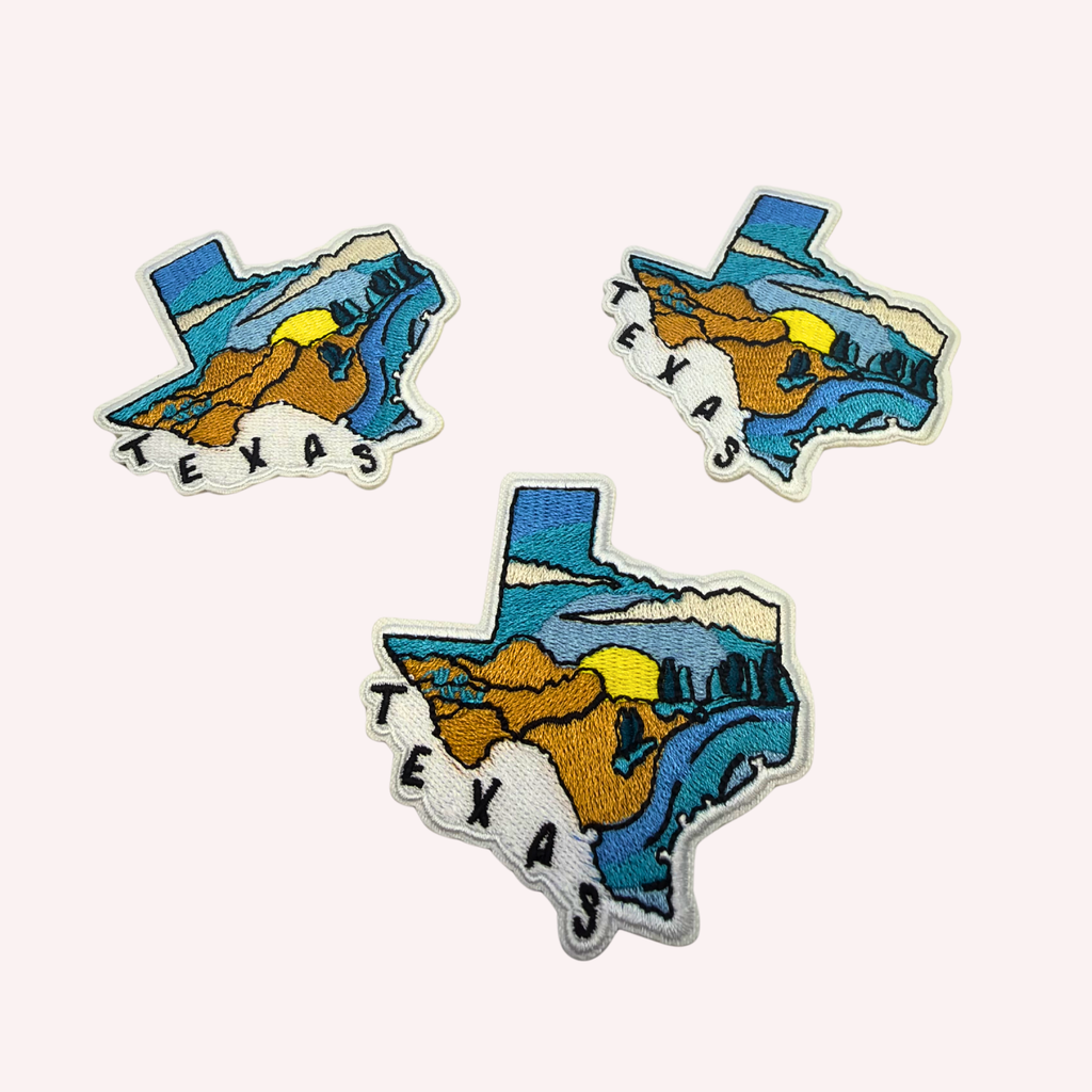 Texas State Iron On Patch | Scenic Texas Patch | Texas Souvenir Patch | Lone Star State Patch | Western Travel Patch | Texas Gift