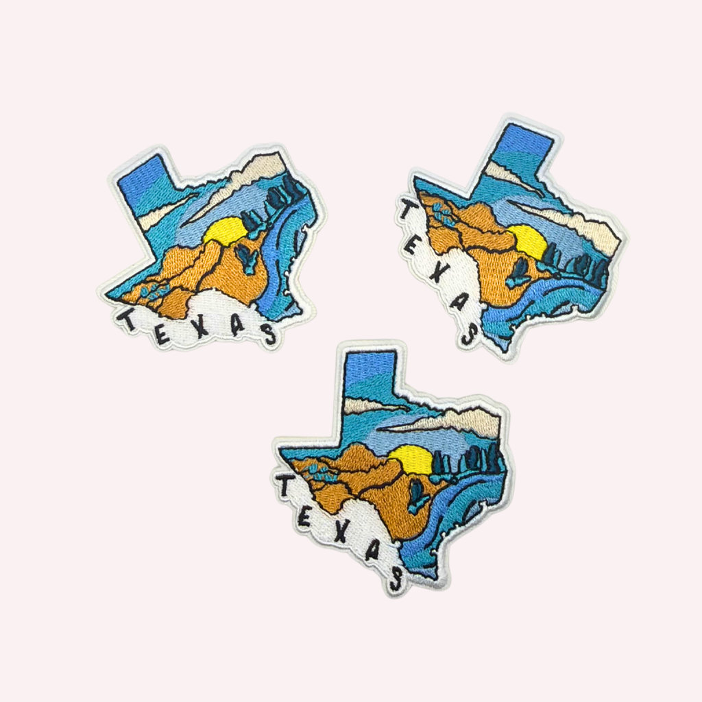 Texas State Iron On Patch | Scenic Texas Patch | Texas Souvenir Patch | Lone Star State Patch | Western Travel Patch | Texas Gift