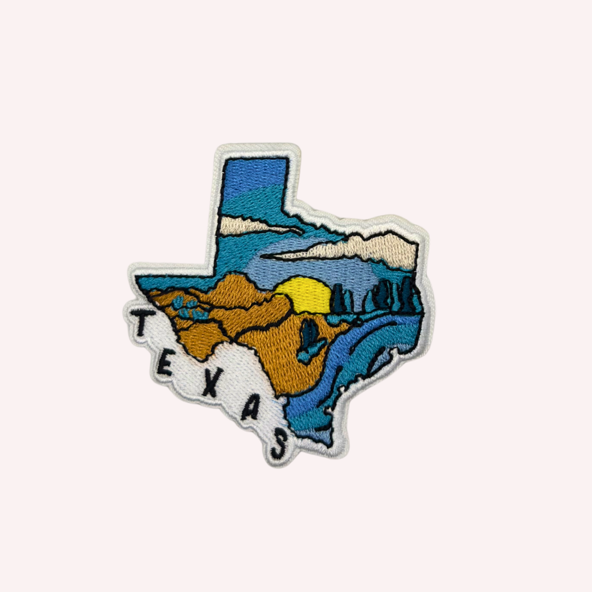 Texas State Iron On Patch | Scenic Texas Patch | Texas Souvenir Patch | Lone Star State Patch | Western Travel Patch | Texas Gift