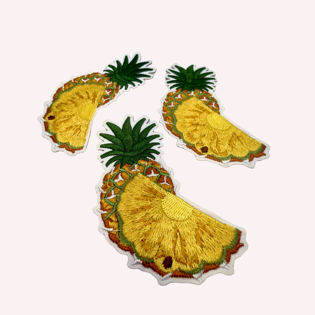 Pineapple Iron On Patch | Cute Tropical Fruit Patch | Pineapple & Slice Patch | Summer Patch | Fruit Lover Gift | Small 2 Inch Patch