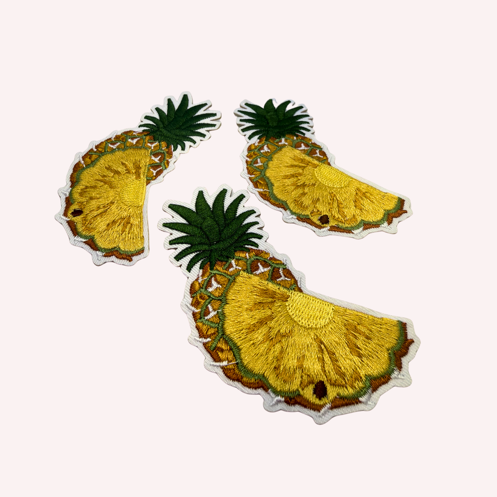Pineapple Iron On Patch | Cute Tropical Fruit Patch | Pineapple & Slice Patch | Summer Patch | Fruit Lover Gift | Small 2 Inch Patch