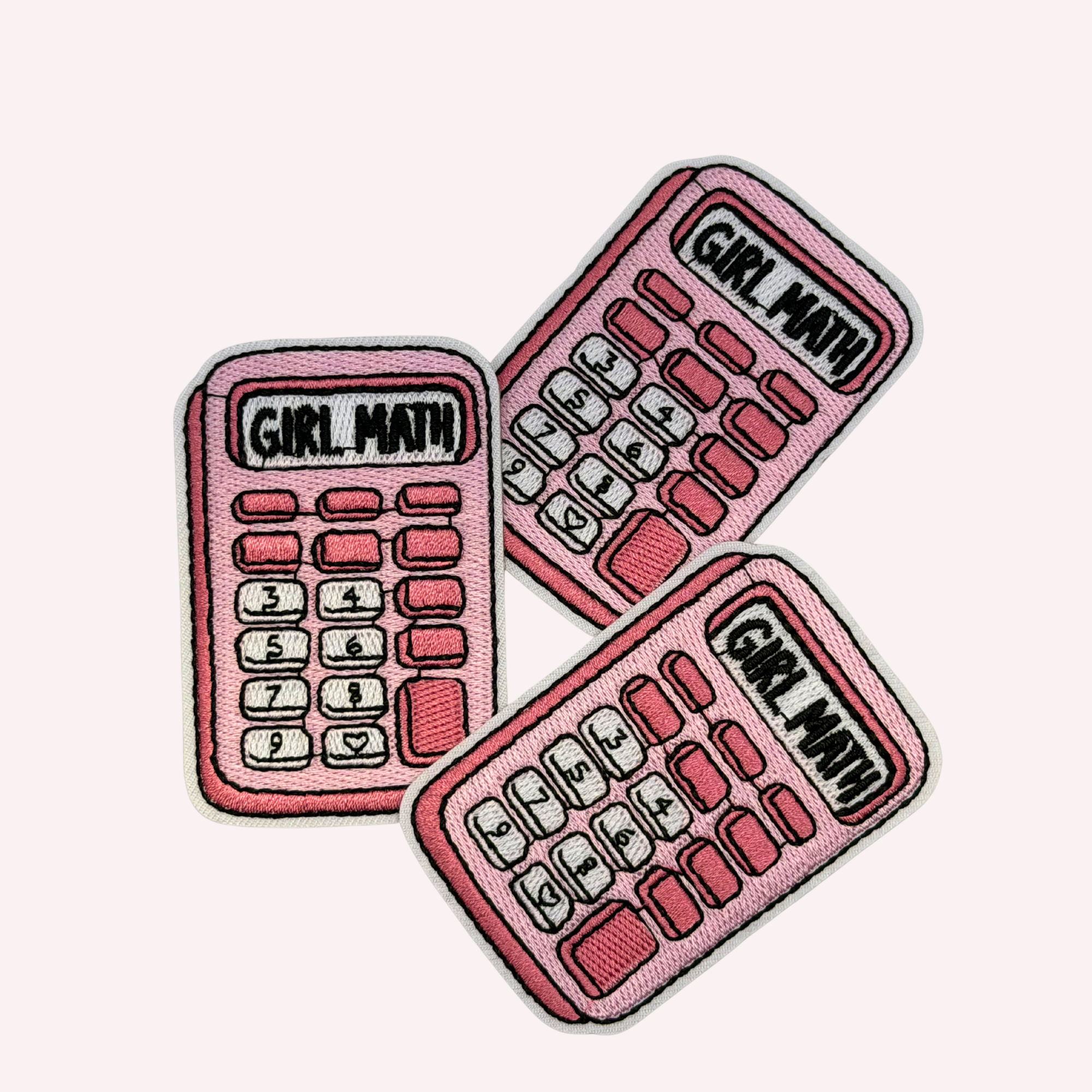 Girl Math Iron On Patch | Pink Calculator Patch | Cute Girly Patch | Funny Shopping Patch | Trendy Pink Accessory | Gift for Her | 3 Inch Patch