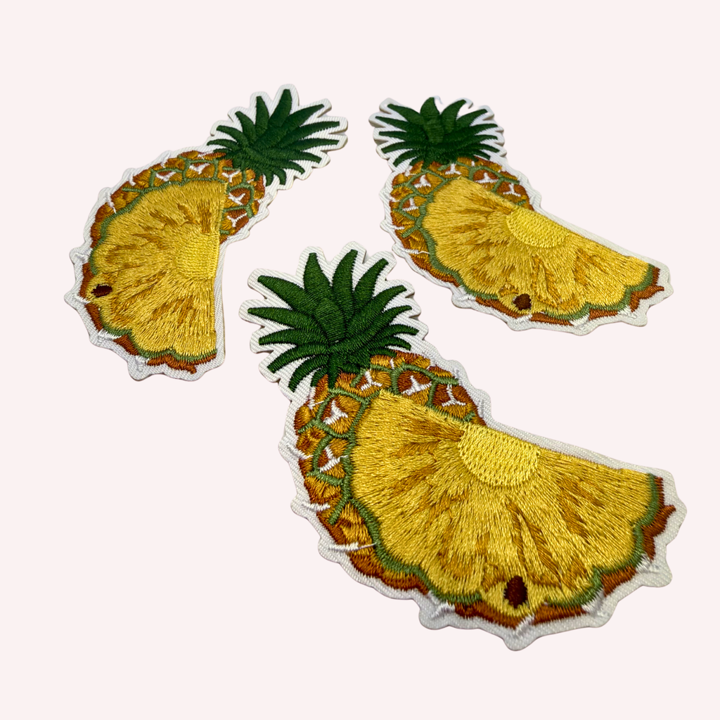 Pineapple Iron On Patch | Cute Tropical Fruit Patch | Pineapple & Slice Patch | Summer Patch | Fruit Lover Gift | Small 2 Inch Patch