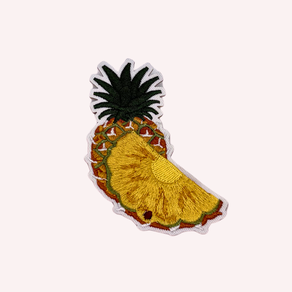Pineapple Iron On Patch | Cute Tropical Fruit Patch | Pineapple & Slice Patch | Summer Patch | Fruit Lover Gift | Small 2 Inch Patch