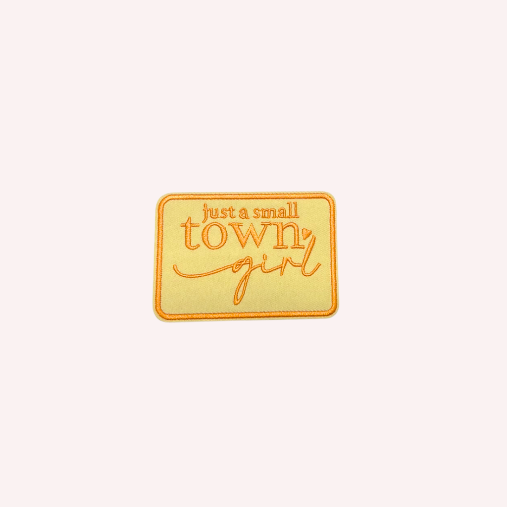 Just a Small Town Girl Iron On Patch | Yellow & Orange Country Patch | Cute Western Patch | Small Town Girl Gift | Country Girl Accessory