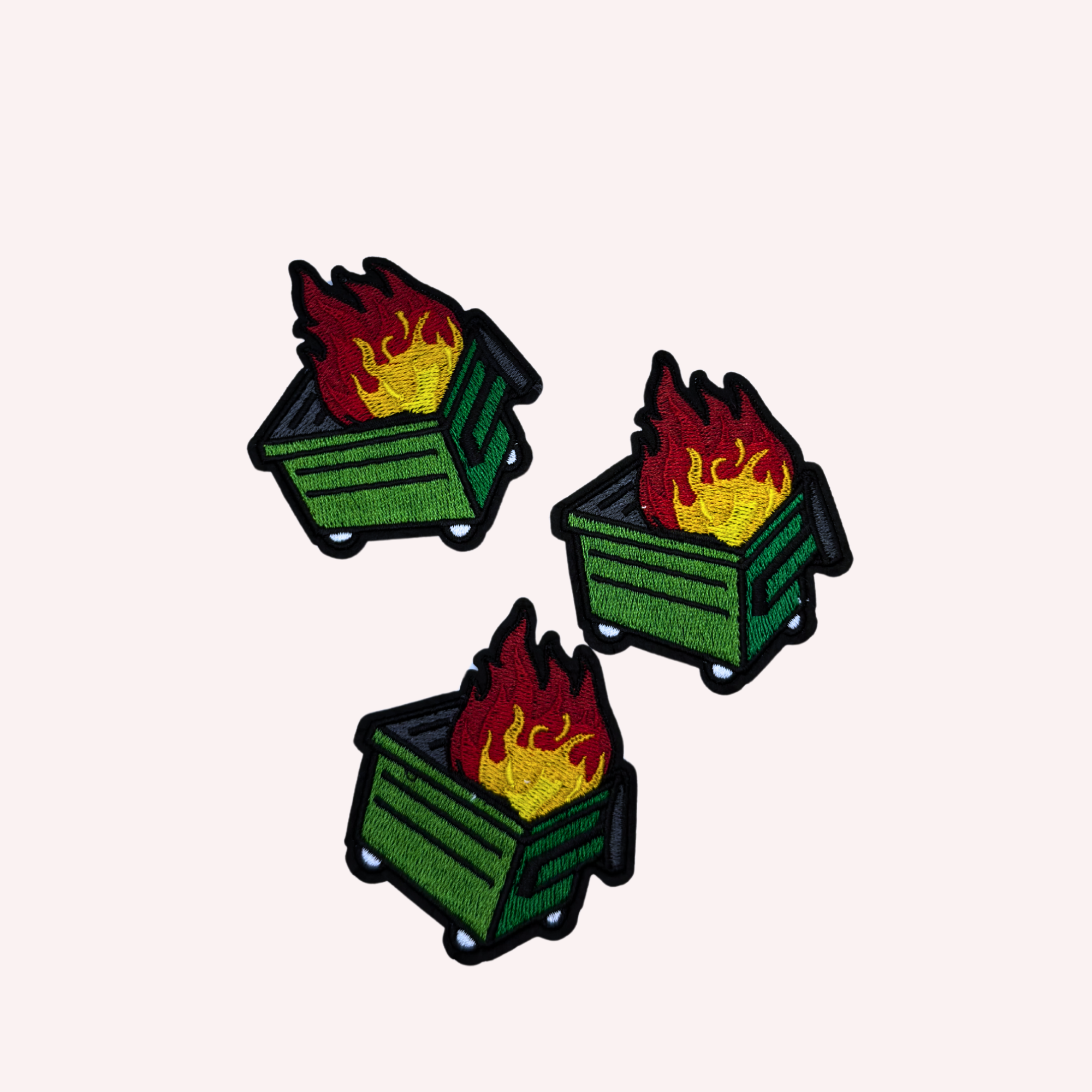 Dumpster Fire Iron On Patch | Funny Dumpster Patch | Green Trash Bin Patch | Chaos Patch | Sarcastic Iron On Patch | Funny Gift