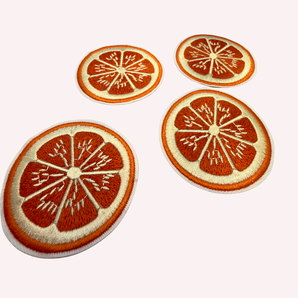 Orange Slice Embroidered Patch | Orange Fruit Iron-On Patch | Citrus Patch for Jackets, Tote Bags & Backpacks | Cute Summer Embroidered Applique