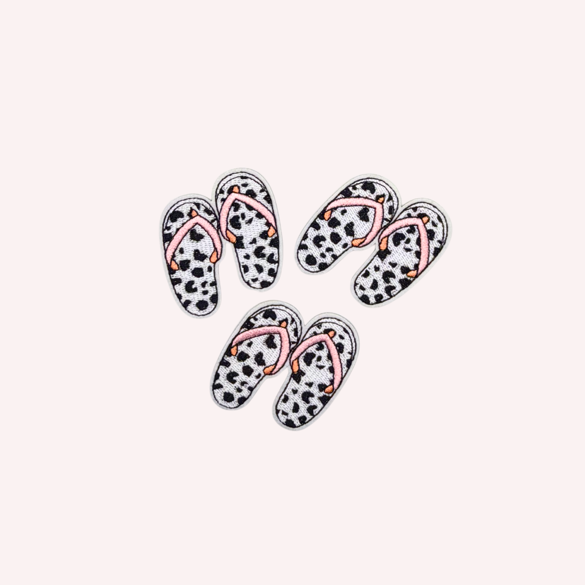 Animal Print Flip Flops Embroidered Patch | Mini Summer Sandals Iron-On Patch | Leopard Print Beach Patch | Cute Vacation Applique