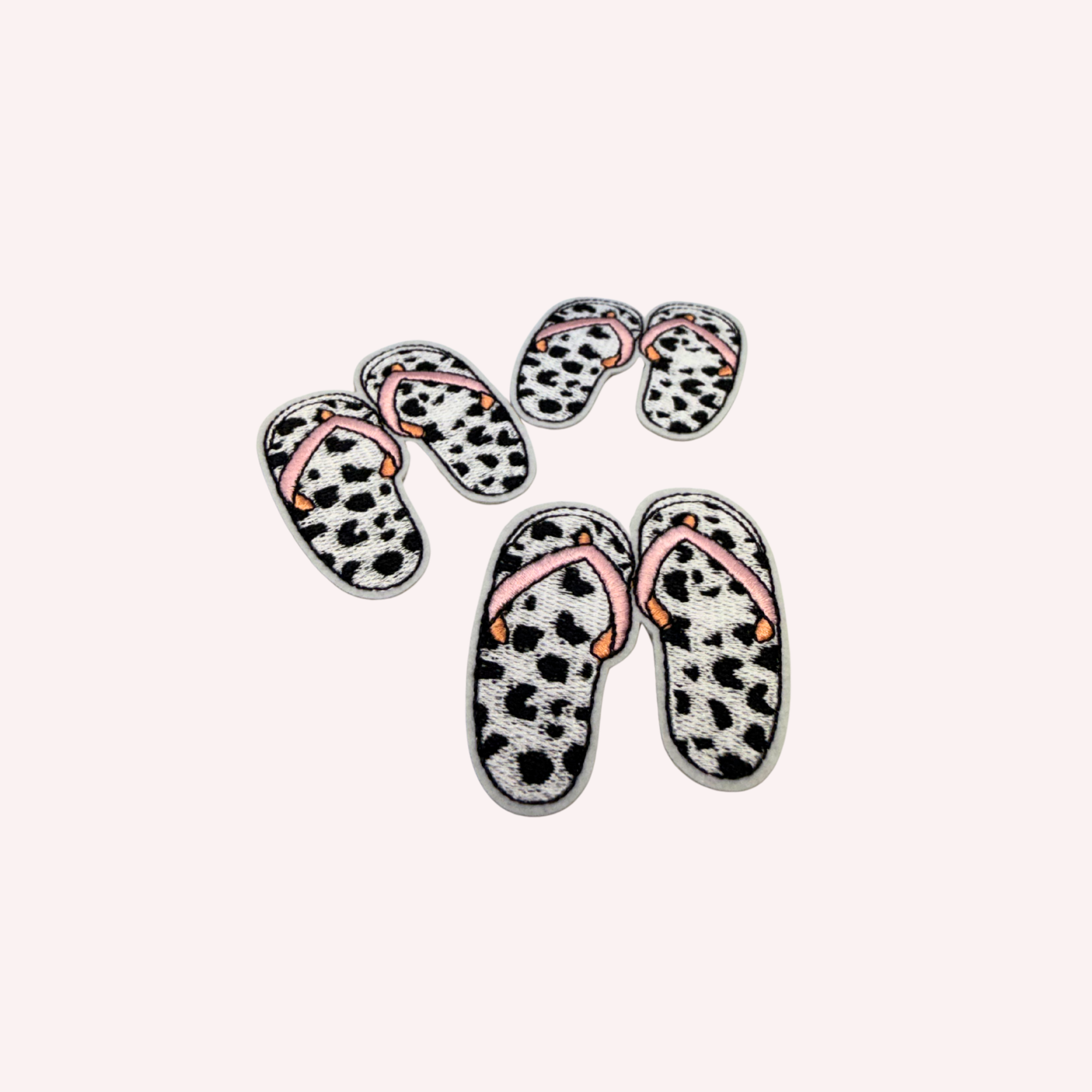 Animal Print Flip Flops Embroidered Patch | Mini Summer Sandals Iron-On Patch | Leopard Print Beach Patch | Cute Vacation Applique