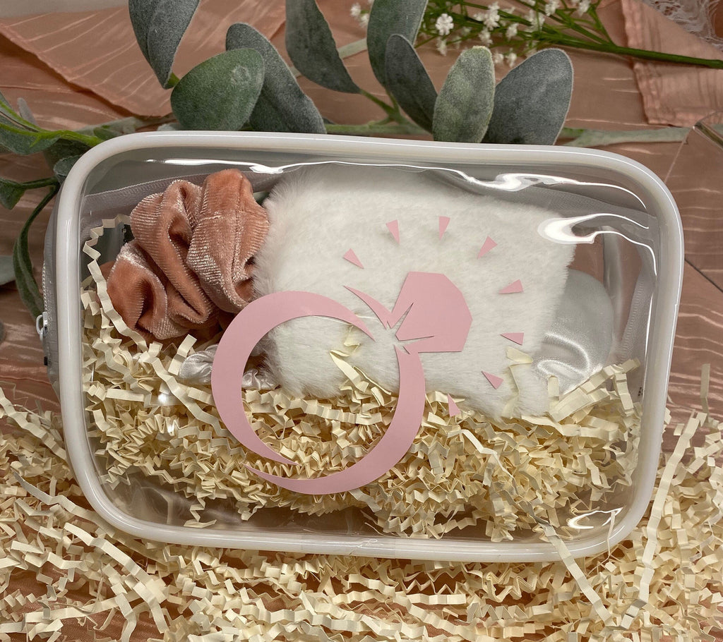 Custom Bride-to-Be Clear Makeup Bag,  “I Do” Design