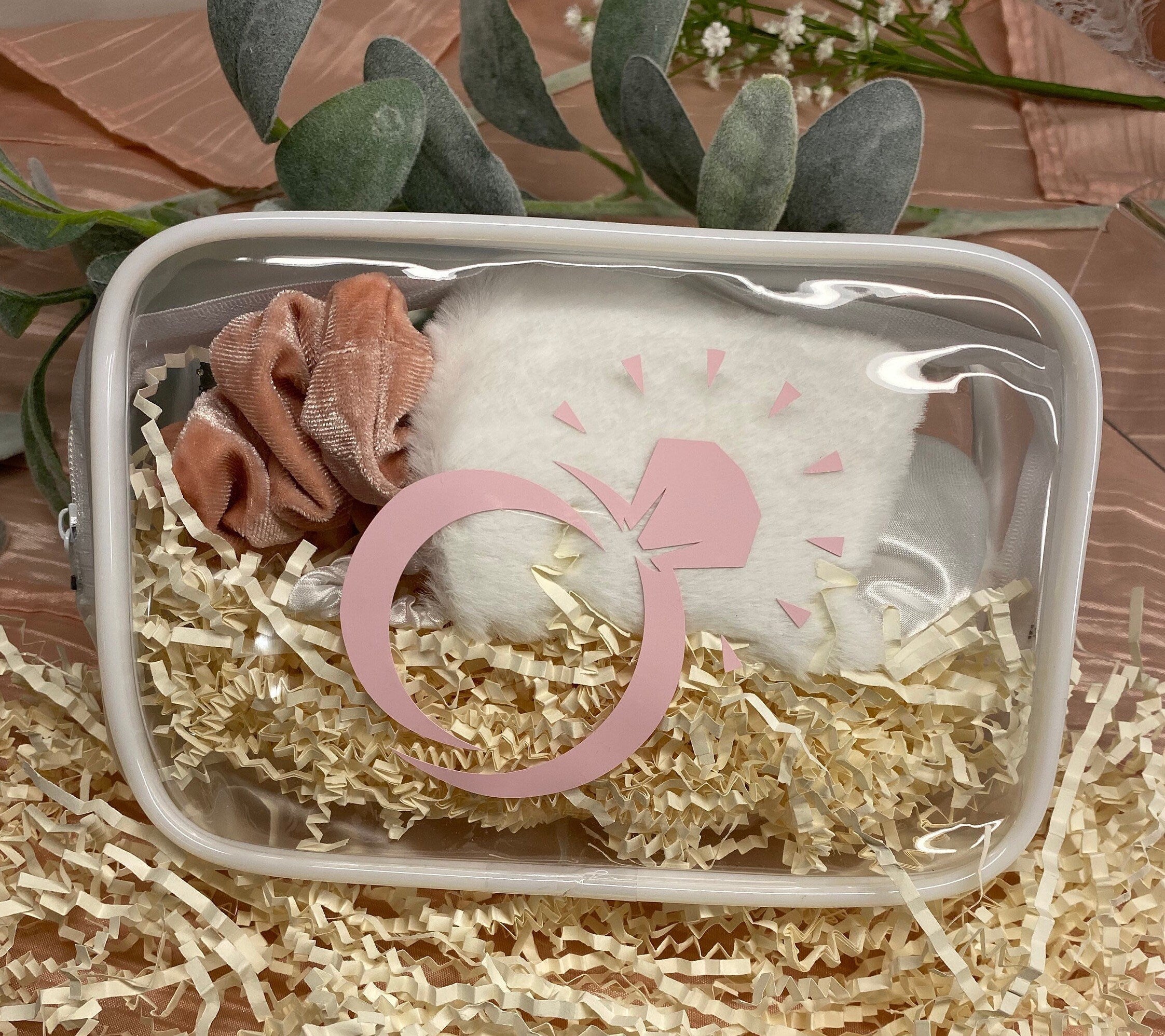 Custom Bride-to-Be Clear Makeup Bag,  “I Do” Design