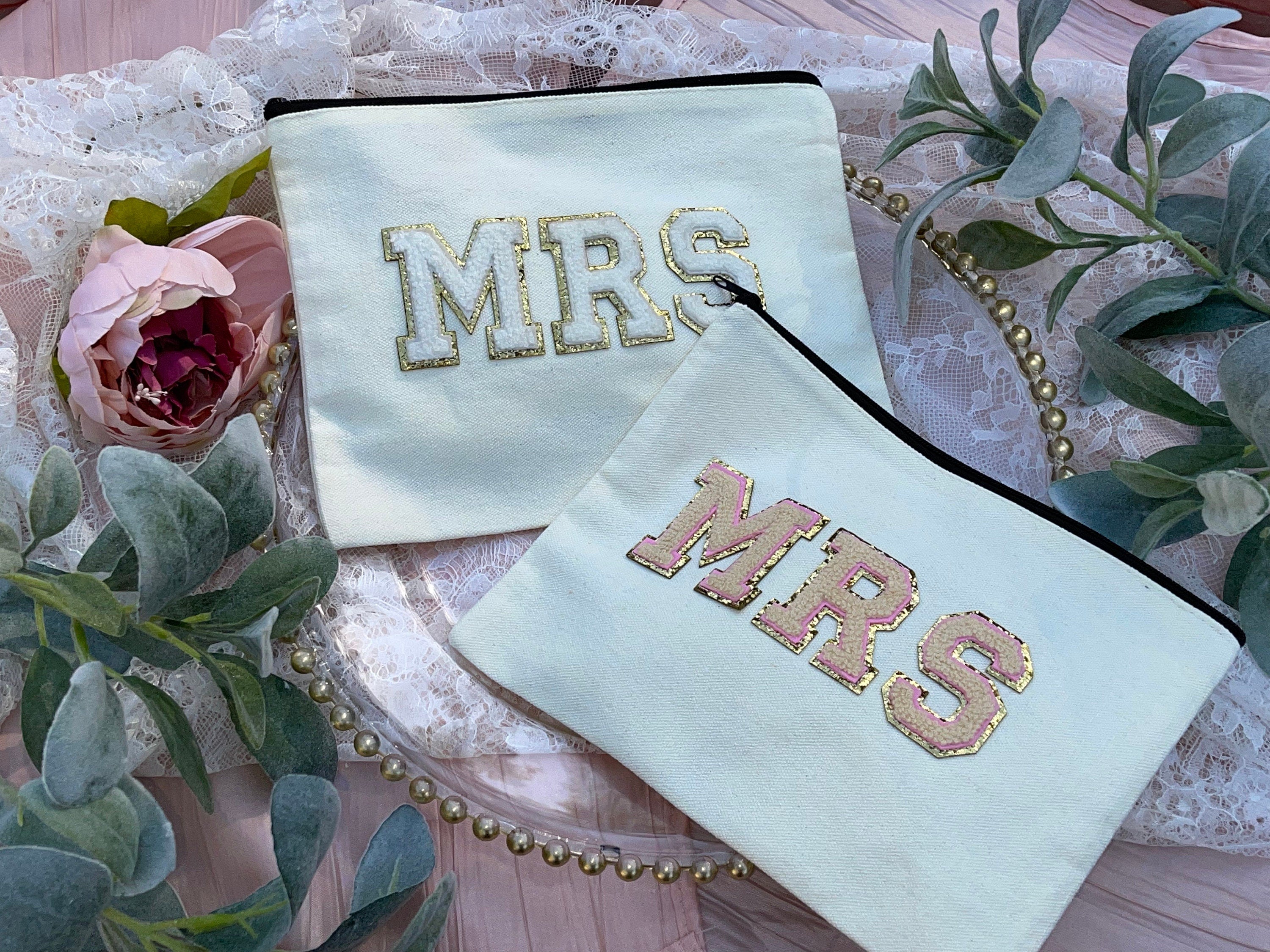 Chenille Patch Mrs. Cosmetic Bag (9x7 inches)