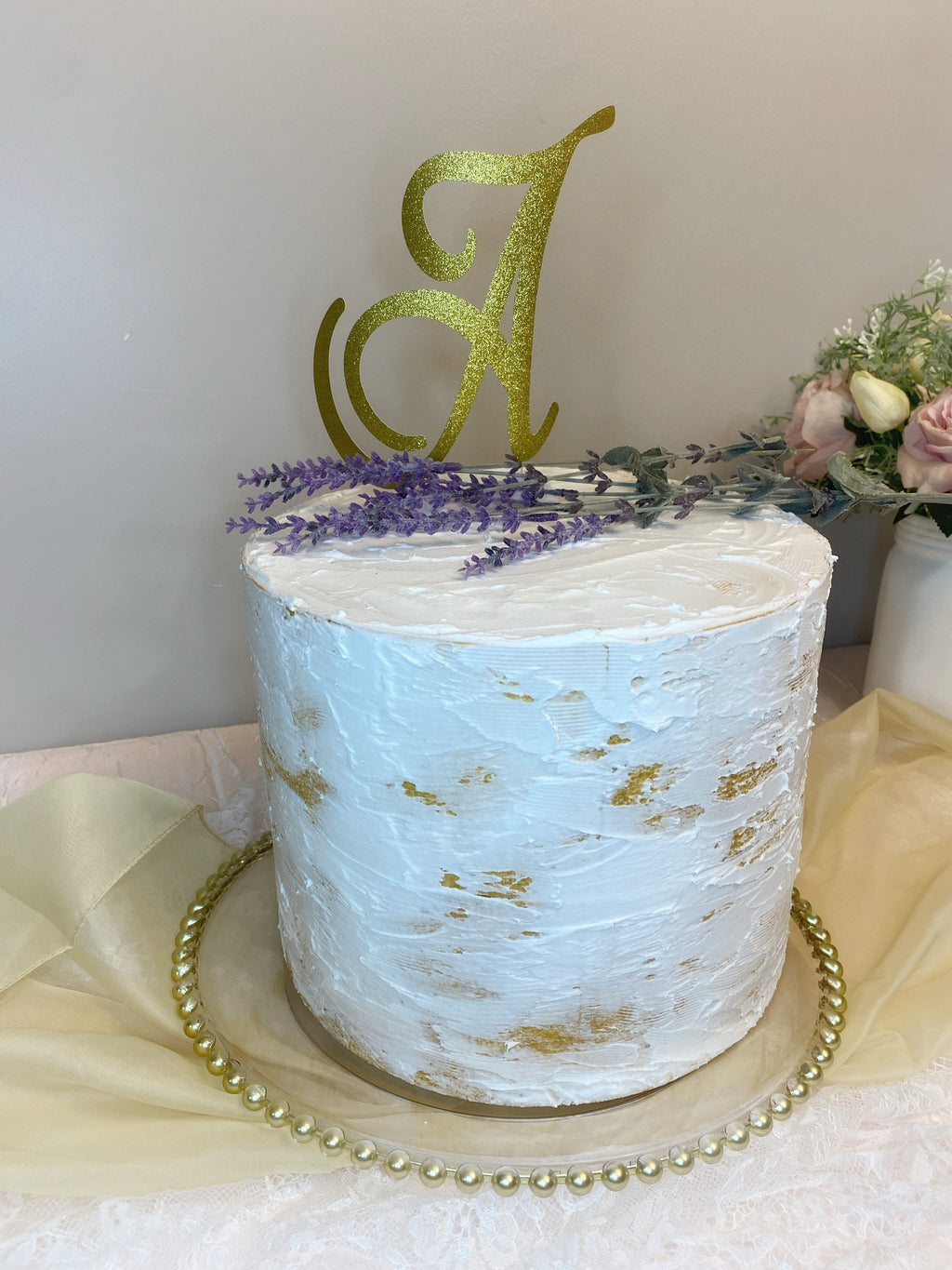 Monogram wedding cake topper