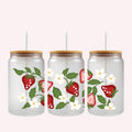 Fruit theme UV DTF Wrap: Colorful 16oz strawberry design