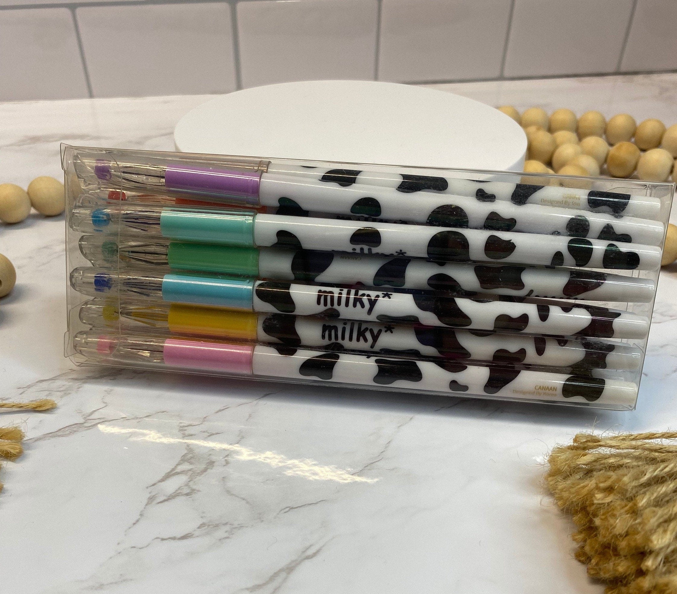 Milky Gel Pens - Smooth Writing - 12 Piece Color Set