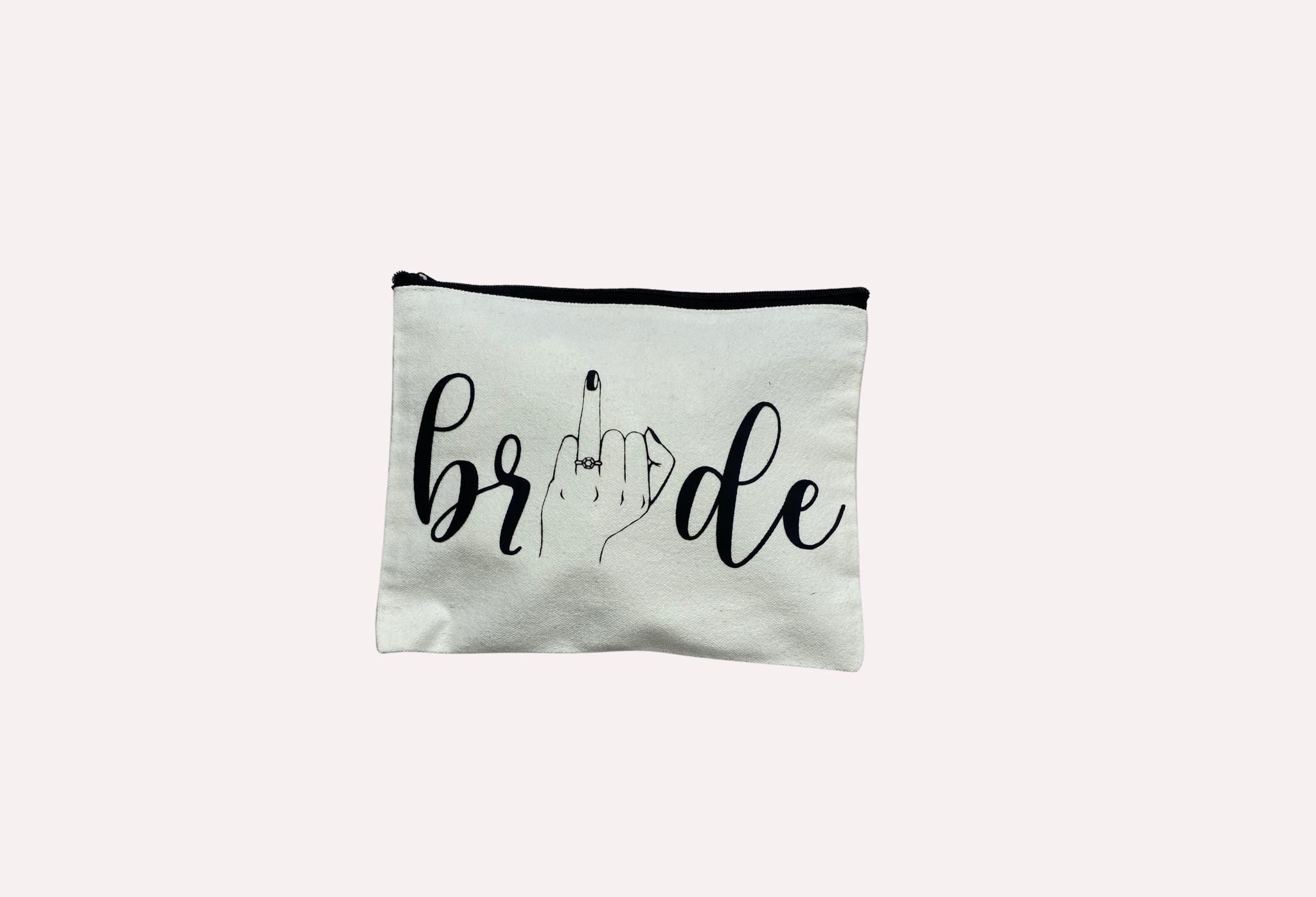 Bride Cosmetic Bag – Canvas pouch with Engagement Ring Design