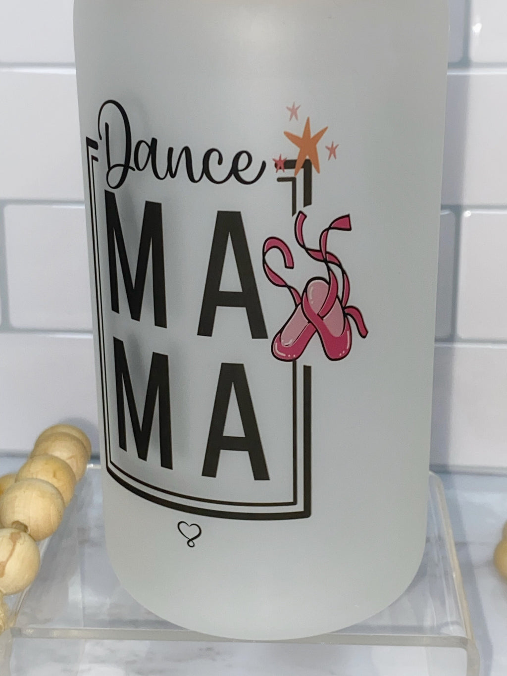 Frosted Mason Jar for Dance Mom: Gift for Ballet Recital