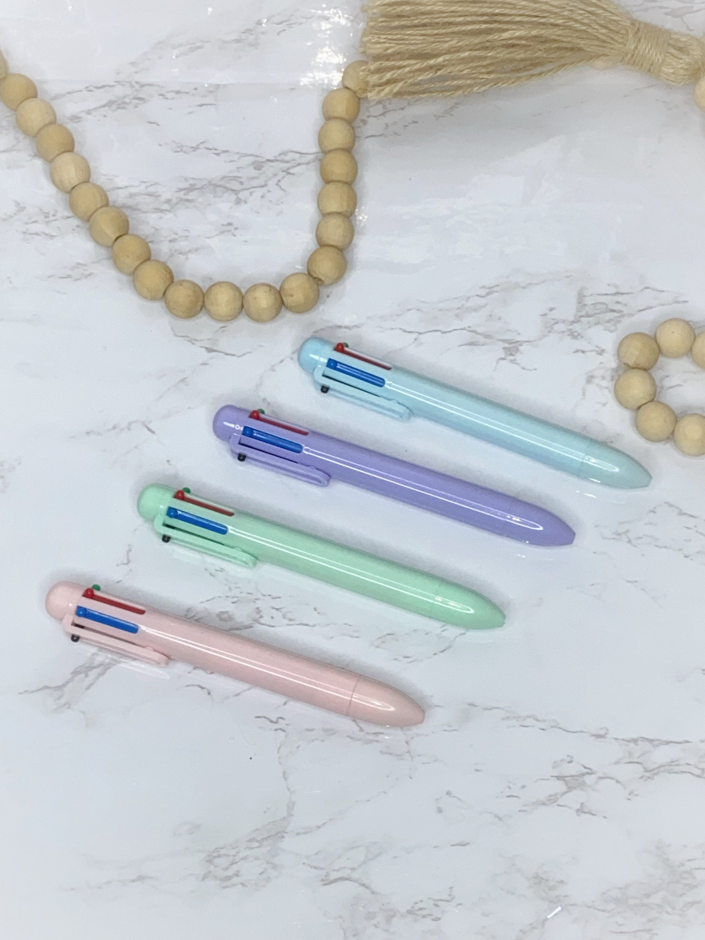 Pastel Multi-Color Ballpoint Pen – 6 Ink Colors, 0.5mm Tip