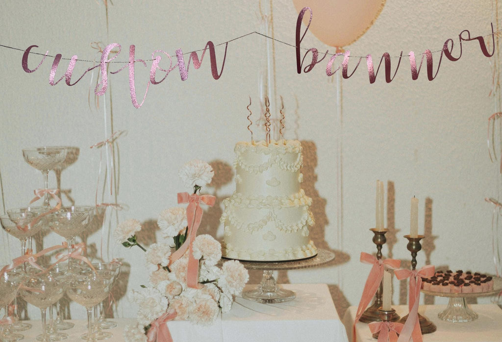 Personalized Glitter Cardstock Banner: Custom Party Decoration