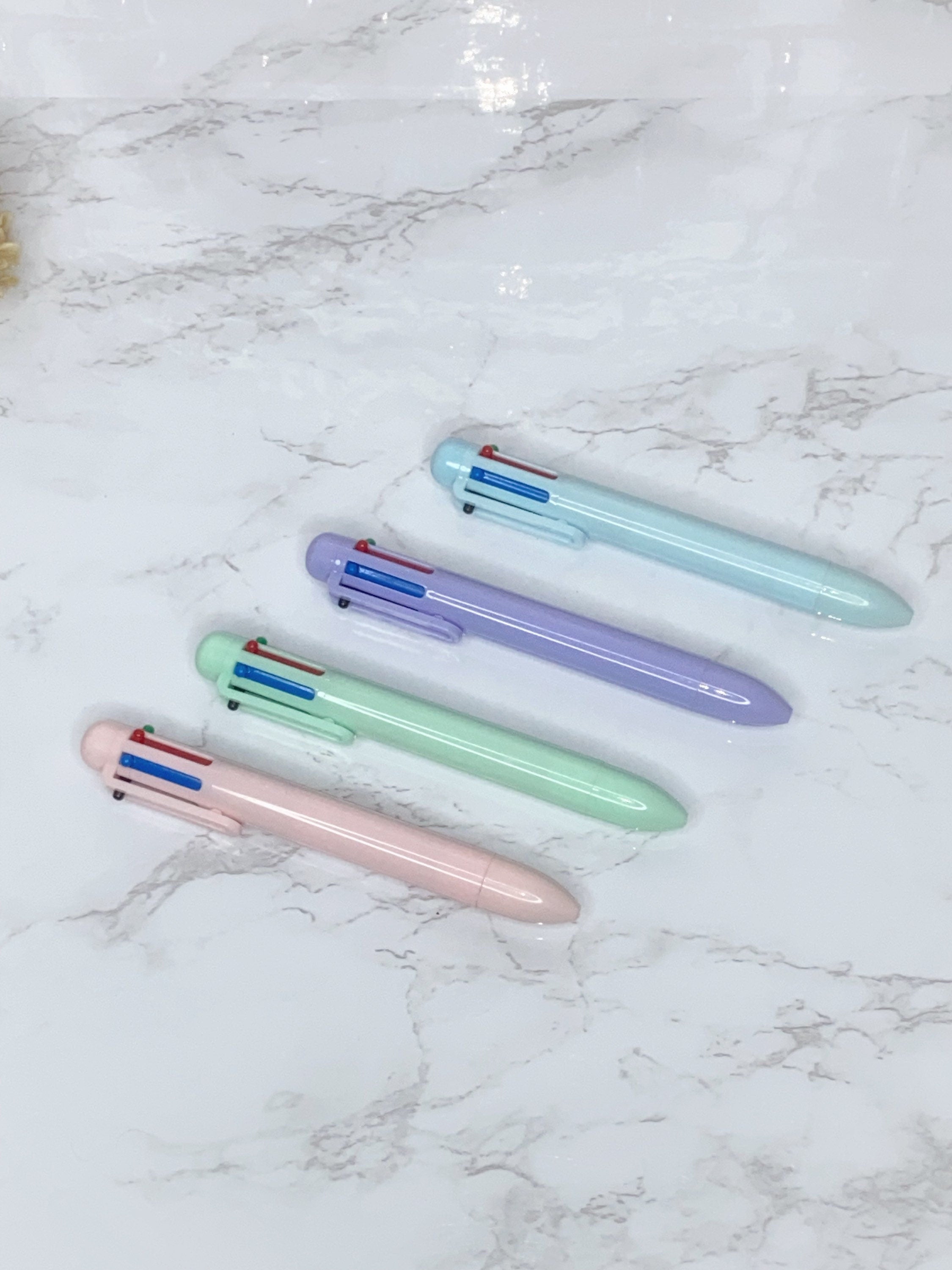 Pastel Multi-Color Ballpoint Pen – 6 Ink Colors, 0.5mm Tip