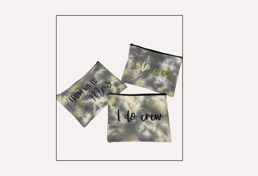 Stone Tie Dye Bridal Makeup Bags