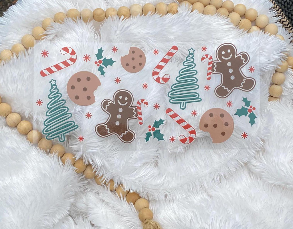 Christmas Cookies UV DTF Wrap: 16oz Tumbler Design