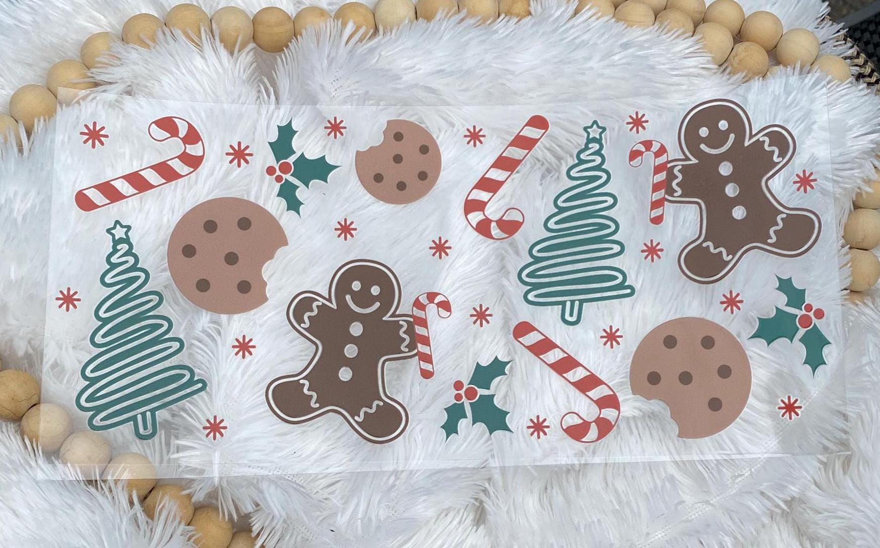 Christmas Cookies UV DTF Wrap: 16oz Tumbler Design