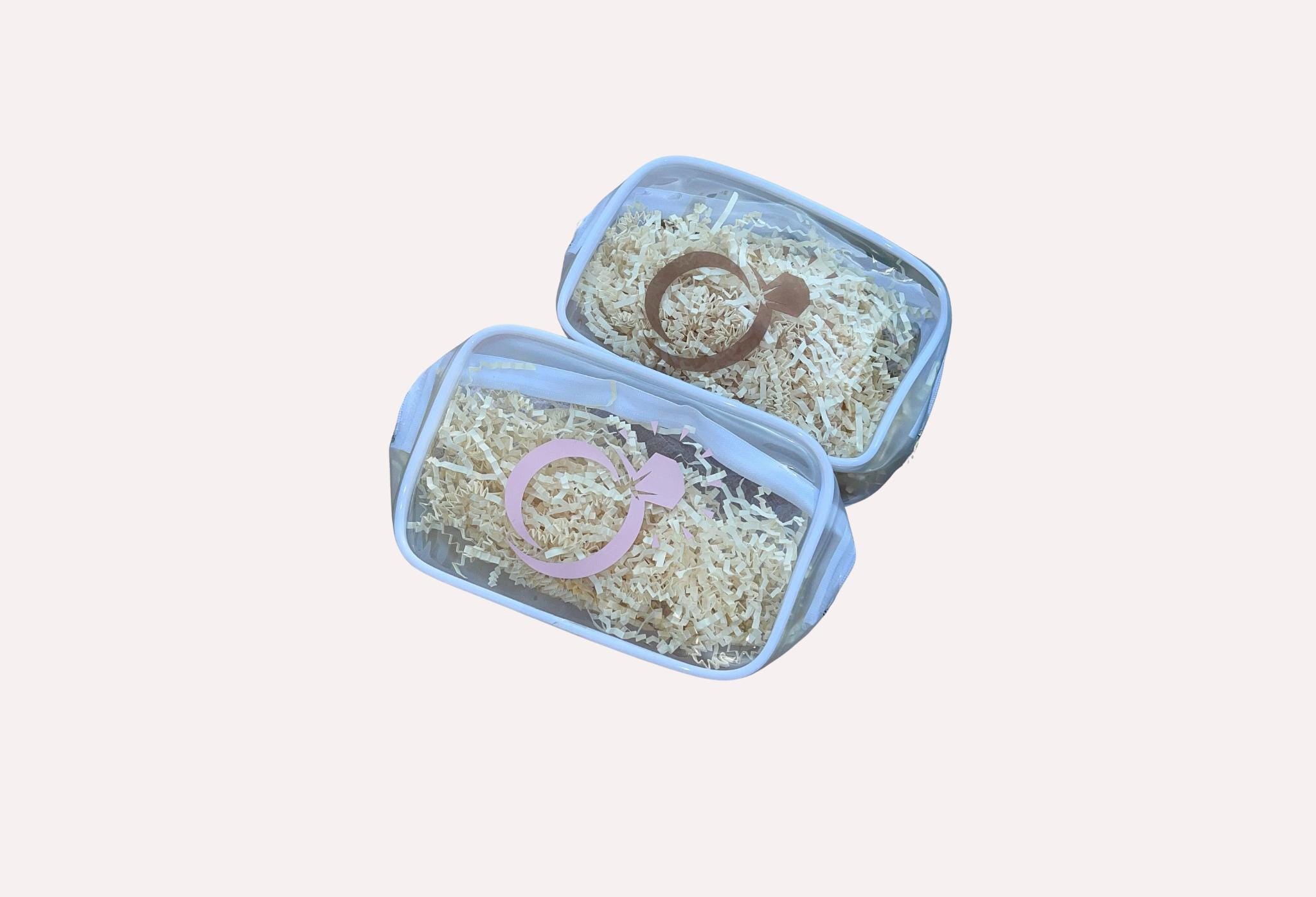 Custom Bride-to-Be Clear Makeup Bag,  “I Do” Design