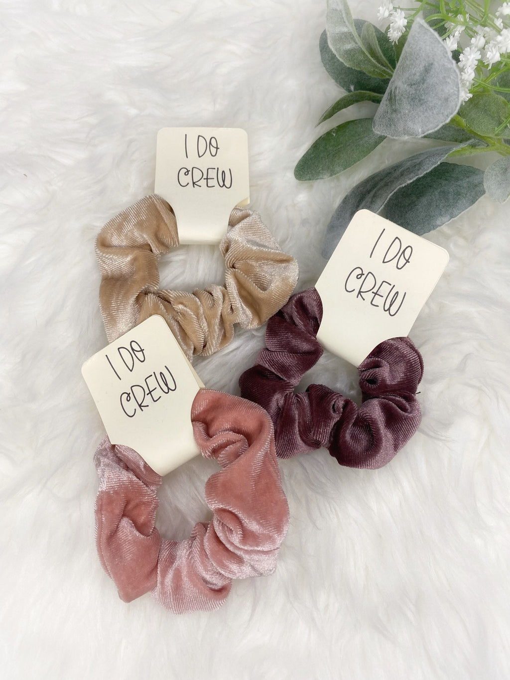 Blush Velvet Hair Ties: Bridesmaid Favors, I Do Crew