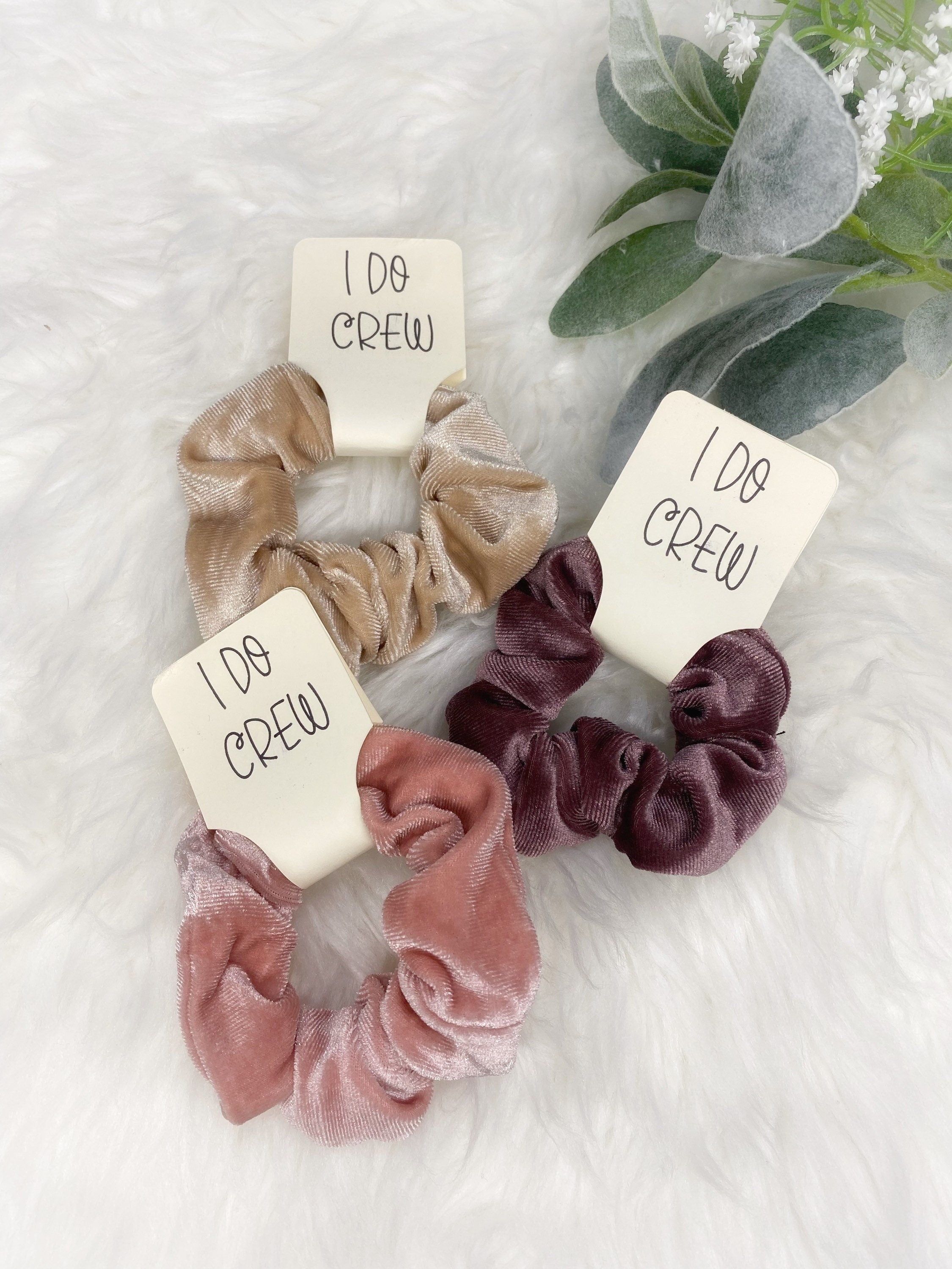 Blush Velvet Hair Ties: Bridesmaid Favors, I Do Crew