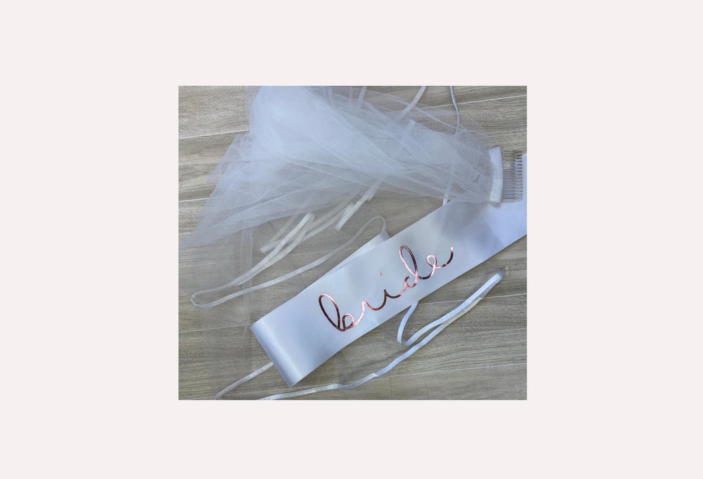 bride veil & sash
