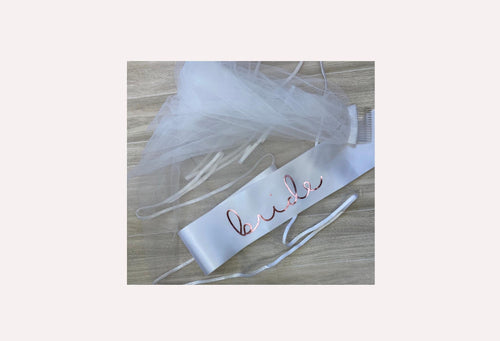 bride veil & sash